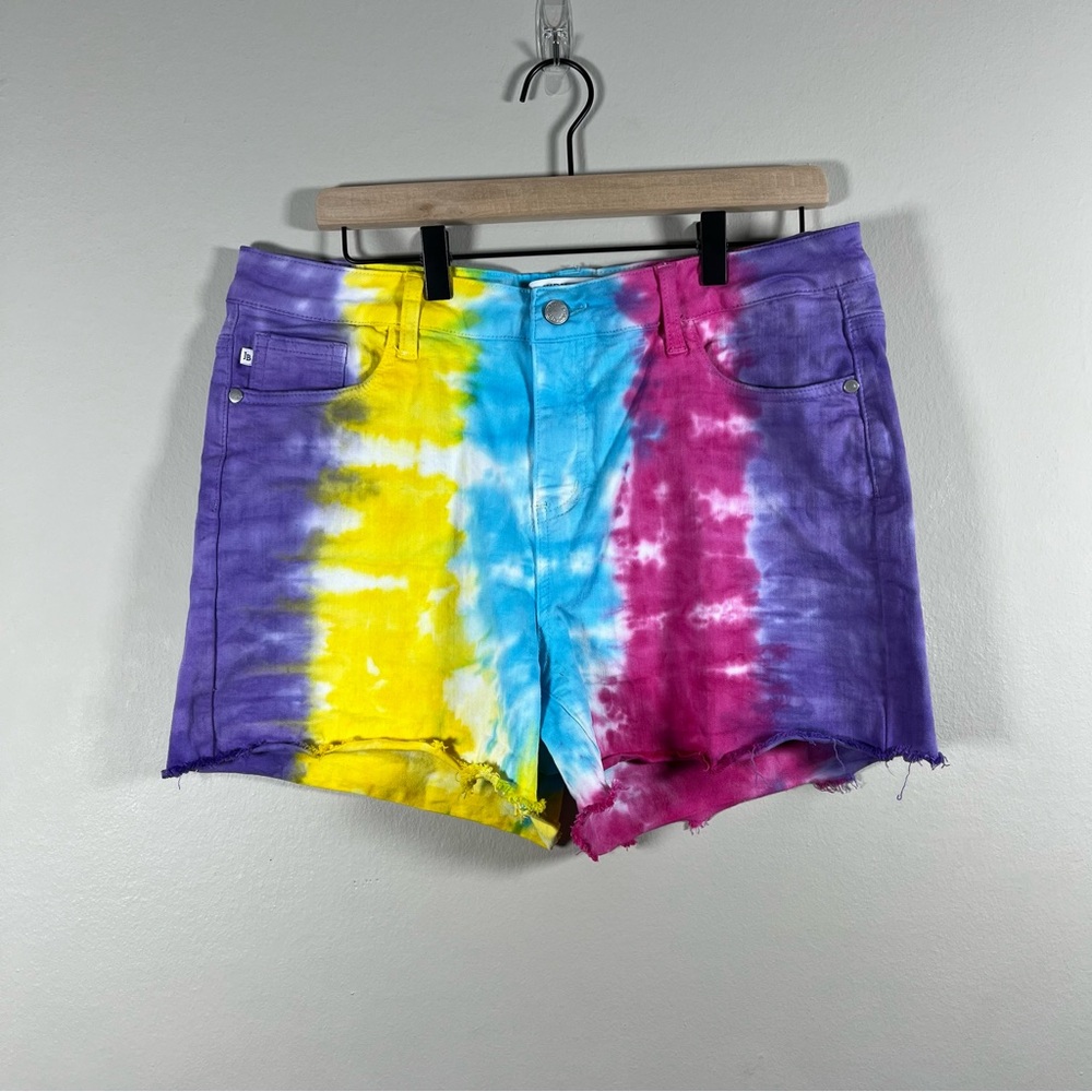 Judy Blue Style JB150085 Snow Cone Tie Dye Cut Off High Waist Shorts Women’s XL